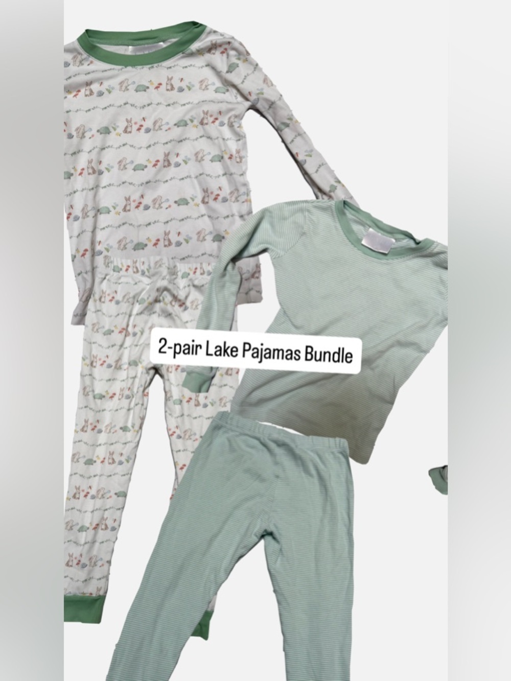 Lake Pajamas Girls Bundle Size 5 Two Long-Long Sets Pima Cotton